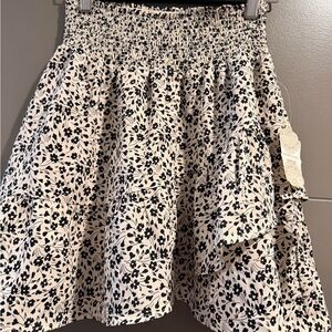 Altar’d State Floral Black and White Women's Skirt